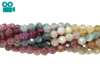Tourmaline Multi Color Polished 3mm Faceted Round
