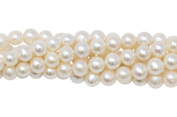 White Freshwater Pearls 7-8mm Semi Round