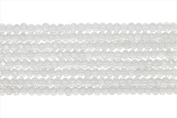 Glass Crystal Polished 2.5x3mm Faceted Rondelle - Transparent Crystal
