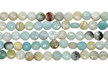 Amazonite Multi Color Polished 6mm Faceted Coin