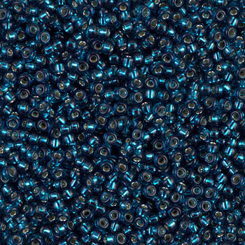 Size 11 Miyuki Seed Beads -- 1425 Dyed Blue Zircon / Silver Lined