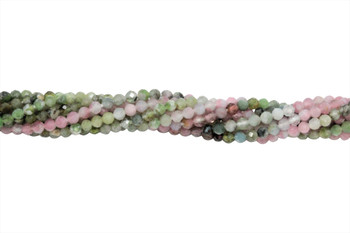 Green / Pink Tourmaline Polished 2mm Faceted Round