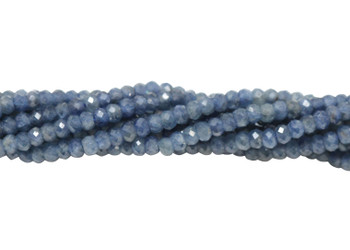 Blue Sapphire Polished 2.5x2mm Faceted Rondelle