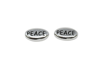 Peace Bead - White Bronze Plated