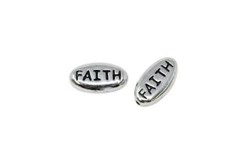 Faith Bead - Rhodium Plated