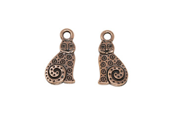 Spiral Cat  - Copper Plated