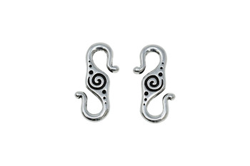 Spiral S Hook - Silver Plated