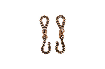 Beaded Hook & Eye - Copper Plated