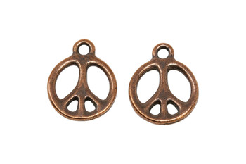 Peace Charm  - Copper Plated