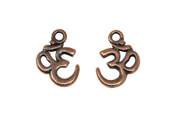 Small Om Charm - Copper Plated