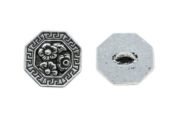 Silver Plated Blossom Button
