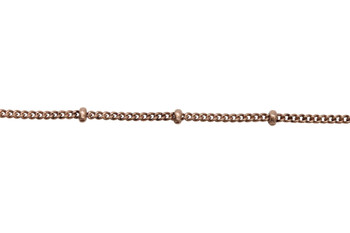 Antique Copper 2mm Satellite Curb Chain - Sold By 6 inches
