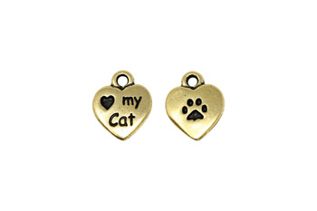 Love My Cat Charm - Gold Plated