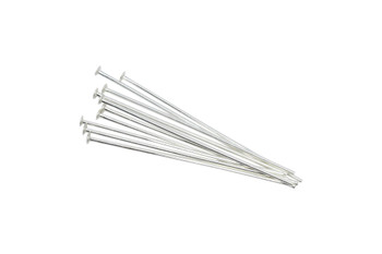 Sterling Silver 1" Long 24 Gauge Head Pins - 10 Pieces