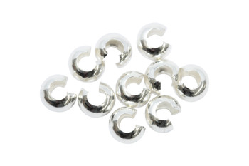 Sterling Silver 4mm Crimp Covers - 10 Pieces