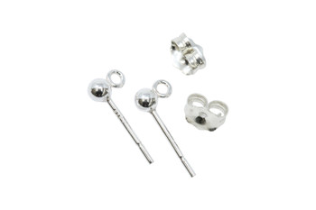 Sterling Silver 3mm Ball Earrings - Sold as a Pair