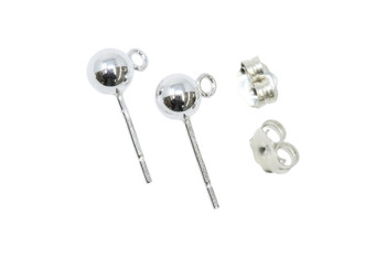 Sterling Silver 5mm Ball Earrings - Sold as a Pair