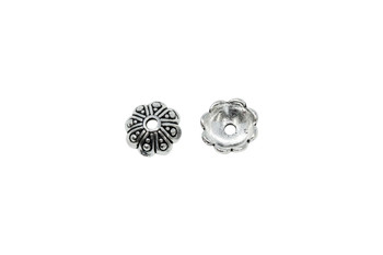 Oasis Bead Cap - Silver Plated