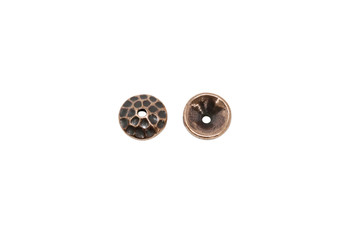 8mm Hammertone Bead Cap - Copper Plated