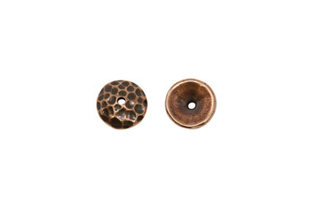 10mm Hammertone Bead Cap - Copper Plated