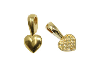 Heart Glue-on Pad - Gold Plated