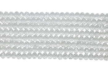 Glass Crystal Polished 8x6mm Faceted Rondelle - Transparent Crystal