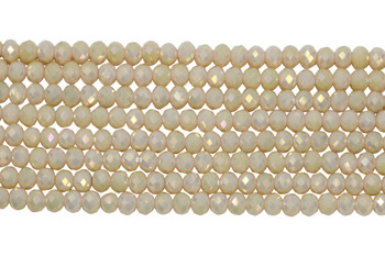 Glass Crystal Polished 6x7mm Faceted Rondel - Light Blush AB