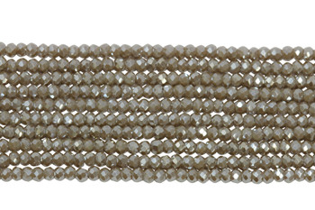 Glass Crystal Polished 1.5x2mm Faceted Rondelle - Coffee Satin