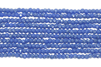 Glass Crystal Polished 1.5x2mm Faceted Rondelle - Denim Satin