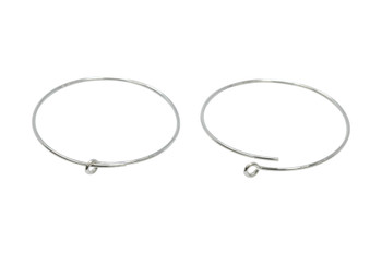 Sterling Silver 25mm Beading Earring Hoops - Sold as a Pair