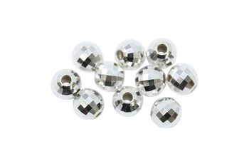 Sterling Silver Polished 5mm Mirror Beads - 10 Pieces