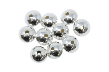 Sterling Silver Polished 6.7x4.6mm Saucer Beads - 10 Pieces