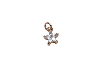 Rose Gold 8mm CZ Star Micro Pave Charm