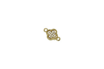 Gold Quatrefoil 8mm Micro Pave Connector