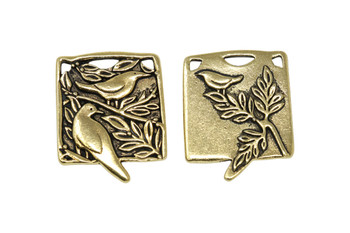 Botanical Birds Pendant - Gold Plated