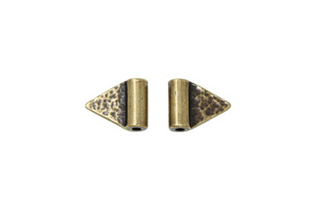 Hammered Flag Bead - Brass Plated