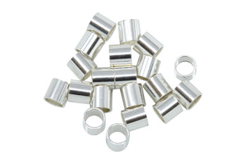 Sterling Silver 3x3mm Crimps - 20 Pieces