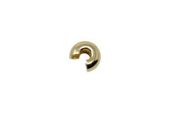 Gold Plated 4mm Crimp Covers - 10 Pieces