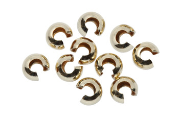 14K Gold Filled 4mm Crimp Covers - 10 Pieces