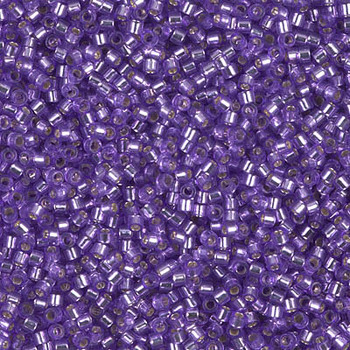 Delicas Size 11 Miyuki Seed Beads -- 1347 Dyed Lilac / Silver Lined