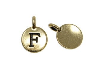 F Alphabet Charm - Gold Plated