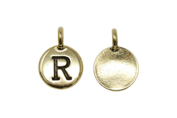 R Alphabet Charm - Gold Plated