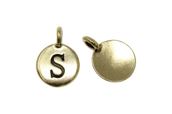 S Alphabet Charm - Gold Plated