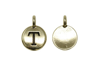 T Alphabet Charm - Gold Plated