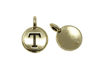 T Alphabet Charm - Gold Plated