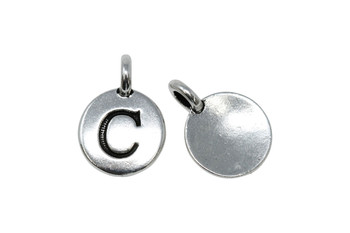 C Alphabet Charm - Silver Plated