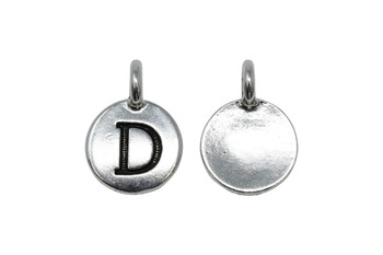D Alphabet Charm - Silver Plated