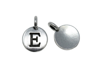 E Alphabet Charm - Silver Plated