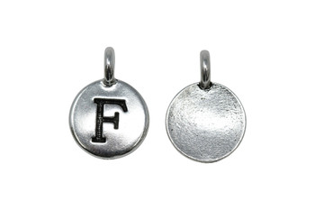 F Alphabet Charm - Silver Plated