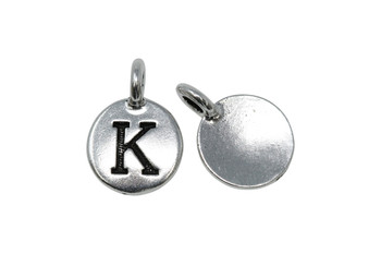 K Alphabet Charm - Silver Plated